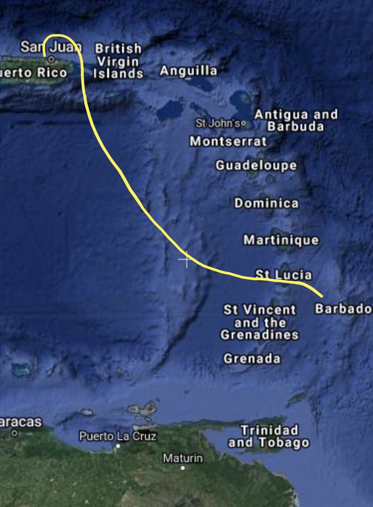 SDCope's tweet image. Barbados to San Juan, Puerto Rico today