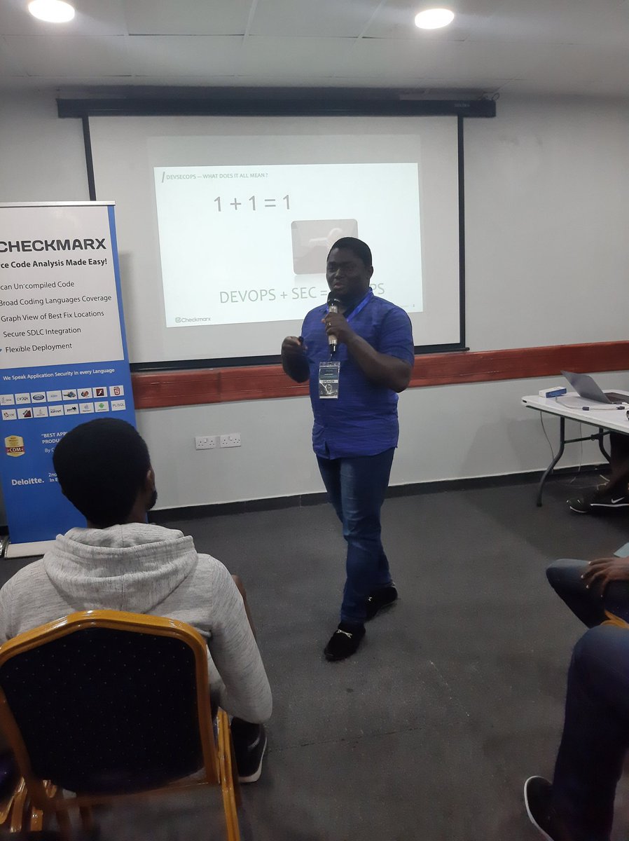 Join_localhost's tweet photo. Our Next Speaker is the CTO @ETHNOSLTD
Okpani Goodness speaking on "integrating Security into the SDLC & DevOps environment"
He is an experienced security specialist.
#devopsng #devopsngconf19 https://t.co/43ofdRb6I3
