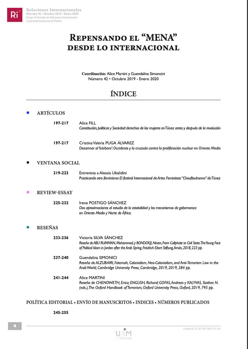 ¡Ya se ha publicado nuestro número de <a href="/RRInternacional/">Relaciones Internacionales</a>
 sobre el MENA!🥳🥳🥳  ¡No os lo perdáis! Enlace aquí 🤓🤓: revistas.uam.es/relacionesinte…