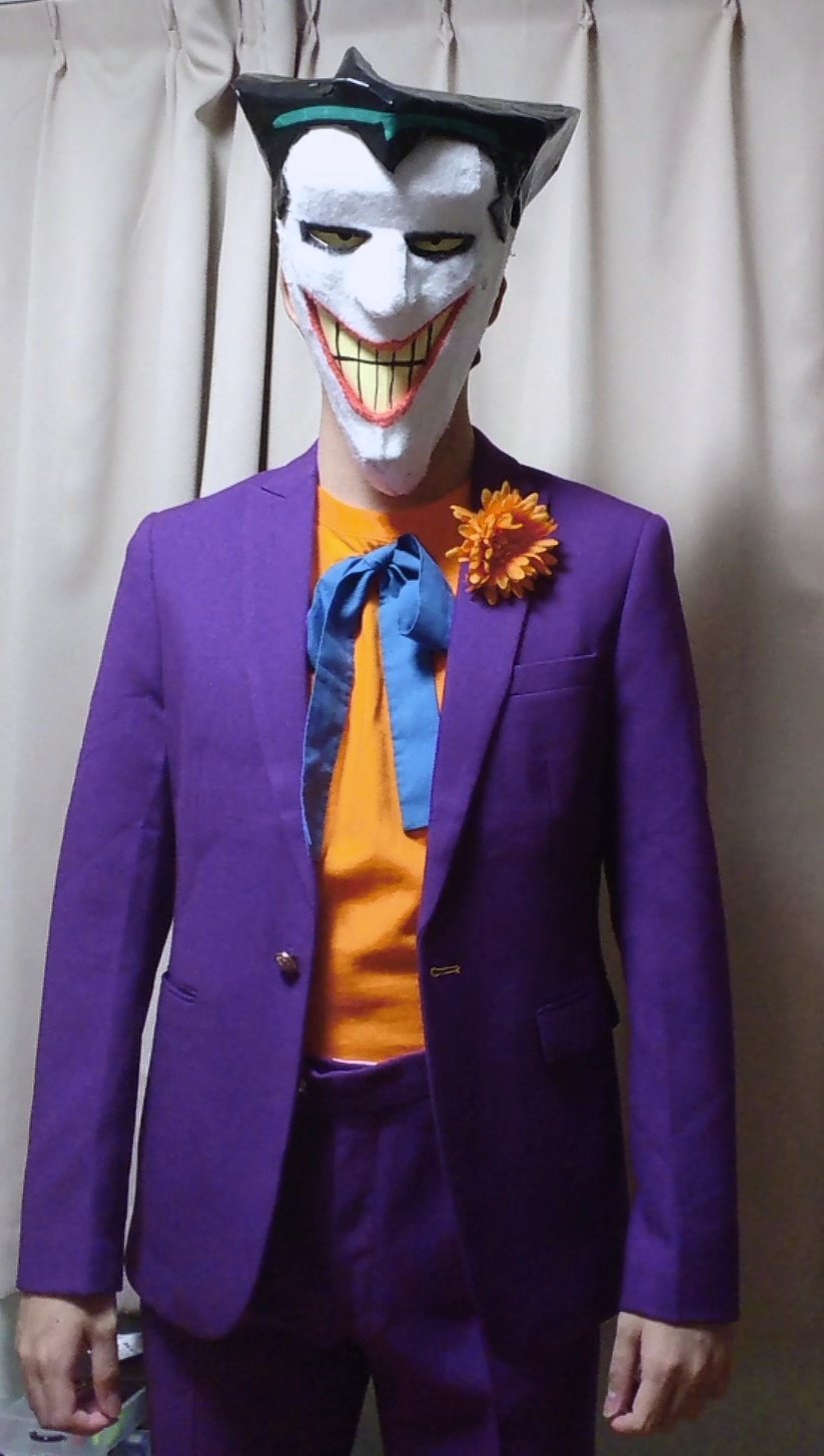 でめきーん バットマン アニメイテッド 版ジョーカー風のマスクを作ってみました T Co 2ei1kyvmmd Twitter