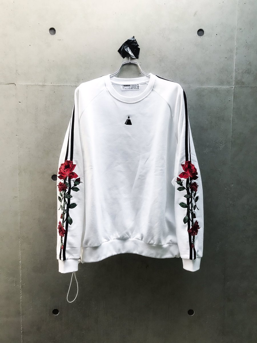 Two Line Rose Embroidery Sweat Shirts 新作supreme - スウェット