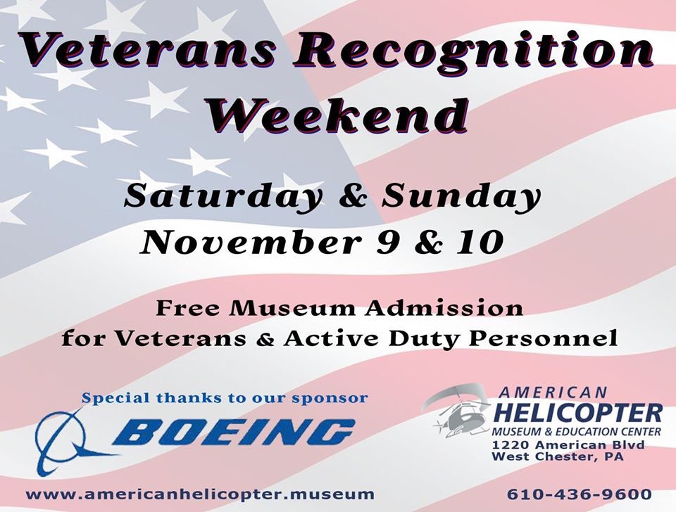 This weekend!
Free Admission to #Veterans & #ActiveMilitary 

Thank you @Boeing for sponsoring this event.