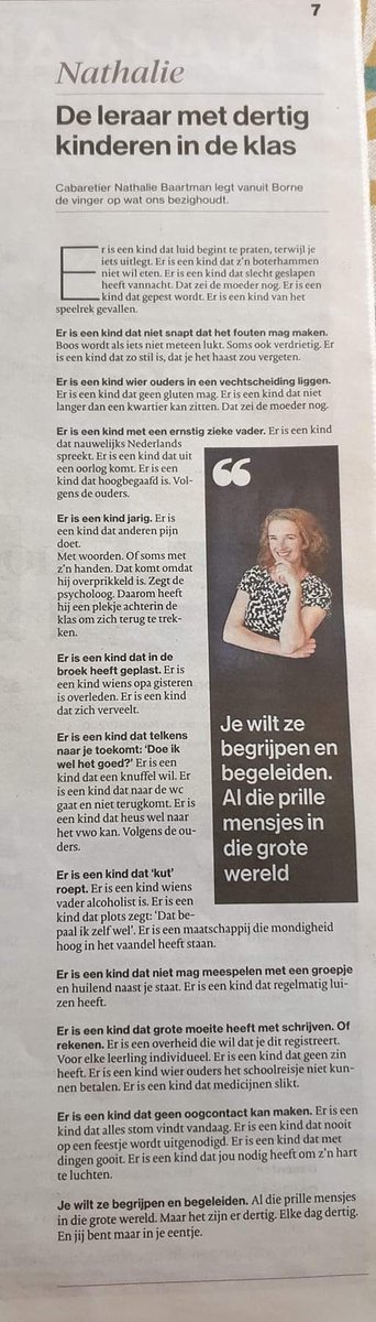 “Je wilt ze begrijpen en begeleiden. Al die prille mensjes in die grote wereld. Maar het zijn er dertig. Elke dag dertig. En jij bent maar in je eentje.” #lerarentekort #nietonsakkoord  #leukstebaanvandewereld #prachtberoep