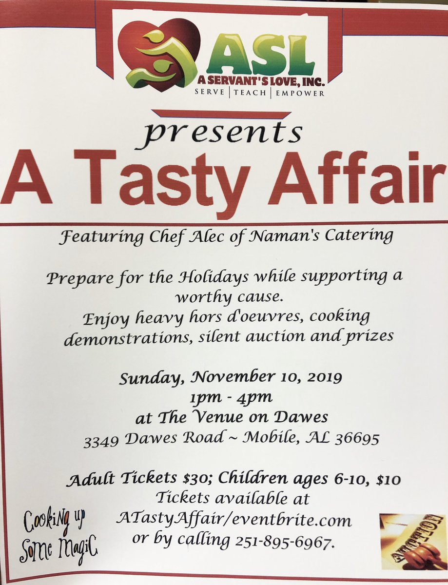 Prepn for our “A Tasty Affair” event 2moro from 1-4. Spend a beautiful Sunday afternoon eatn, shopn our silent auction, meetn people, and learning more about teaming up w/ASL to actively be a part of “The Solution.” #ASL #ATastyAffair #TheVenueatDawes #AServantsLove