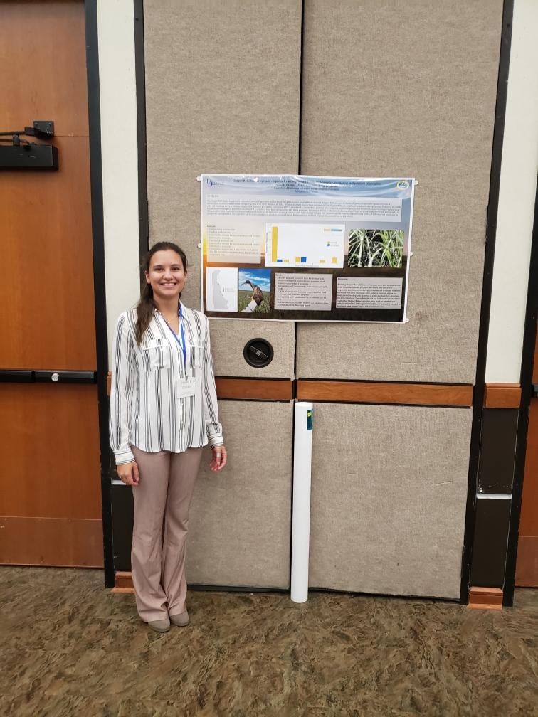 A couple days late, but I'm so proud of my technician for giving her poster at her first professional society conference! She presented on some of the data we collected this summer using tagged Clapper Rail. #Waterbirds
