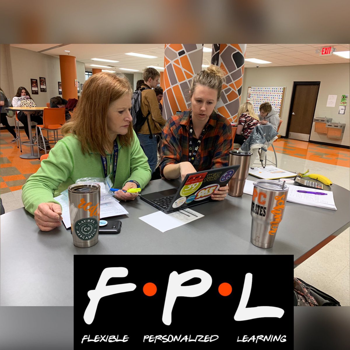 PCR3_FPL's tweet photo. @RedingerKim and Ms. van Bleisem collaborating on exciting #crosscurricular learning opportunities for our #FPL learners! #PCR3Proud #Collaboration #Innovation #StudentFocus @PCHSHalls @PCHSprincipals https://t.co/2OiISoNzgK