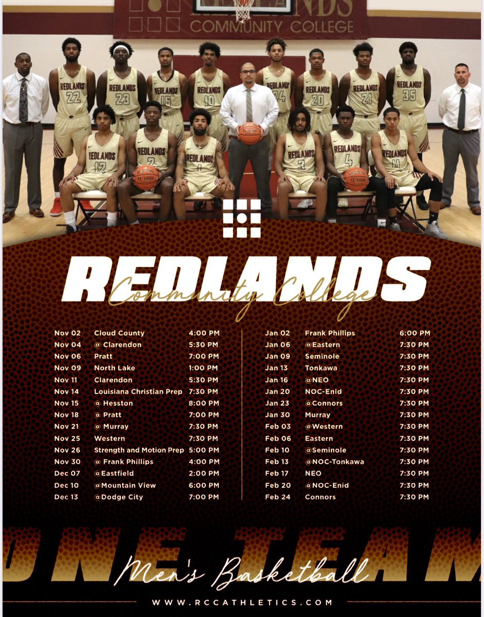 CoachJAMN_RCC's tweet photo. 🔥🔥🔥@redlandscougars MBB 2019-2020 Schedule https://t.co/OPwCju6F4o