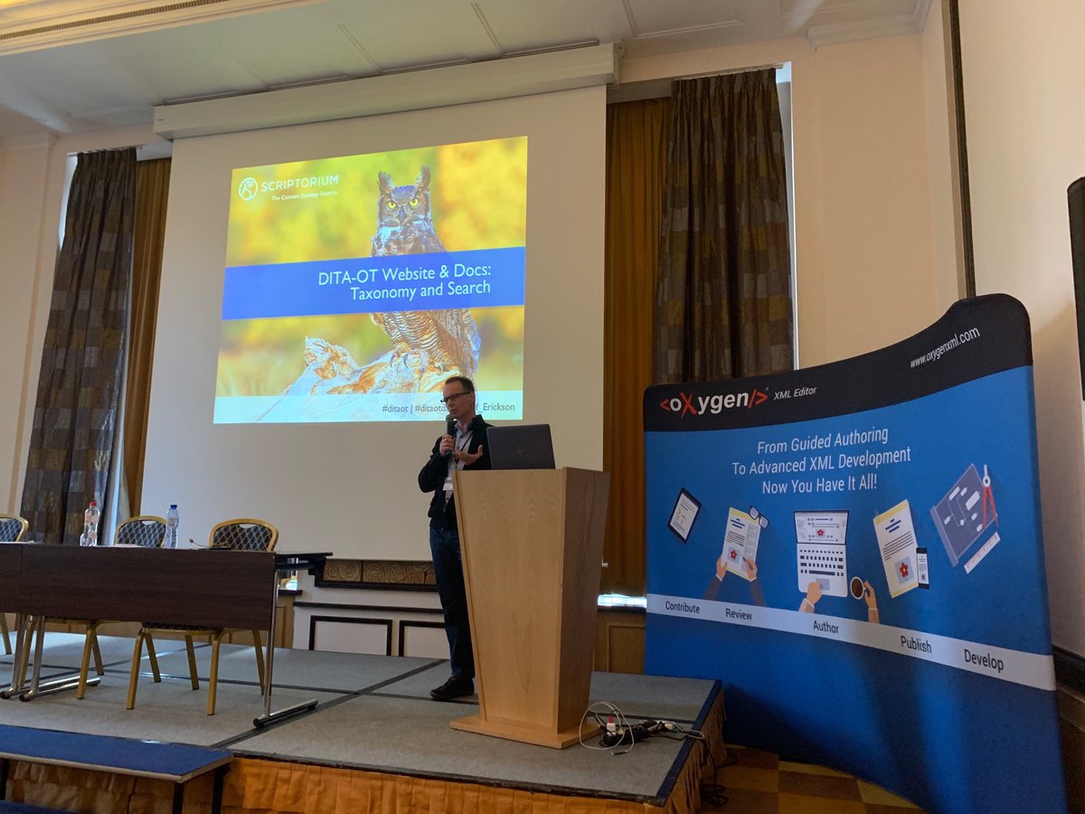 georgebina's tweet photo. #ditaotday Leif Erickson talks about taxonomy and search for DITA-OT https://t.co/rcQT1g8H62