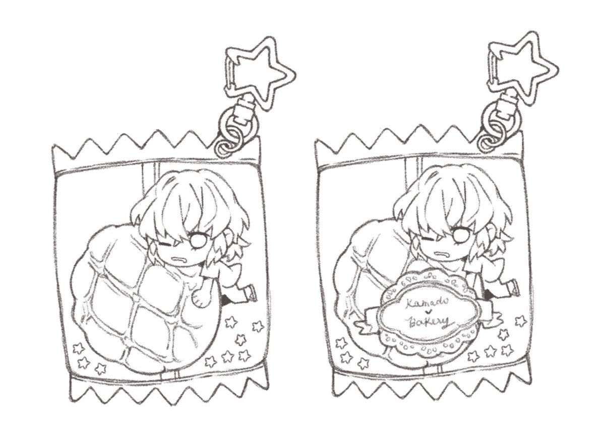 Got so excited about the candy bag charms and sketched some ideas ? Instead of candy though I think bread would be cute since Tanjiro's family also owns a bakery in the spinoff ??? 
