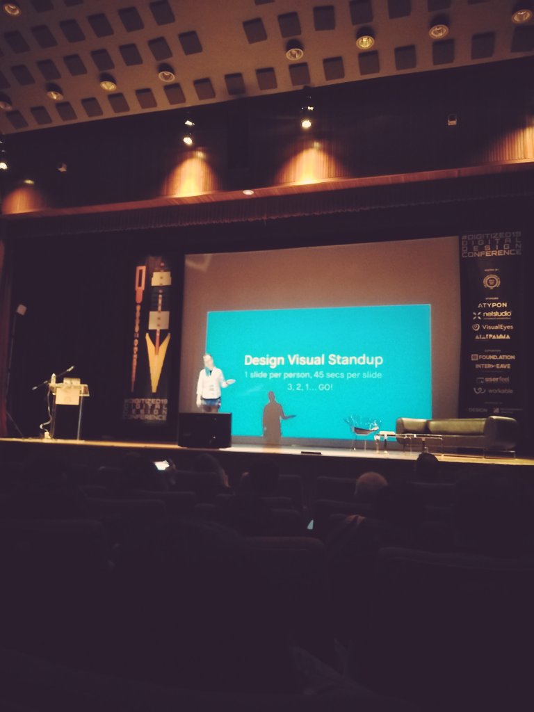 bmanologlou's tweet image. Design visual stand up @vuokko #Digitized19