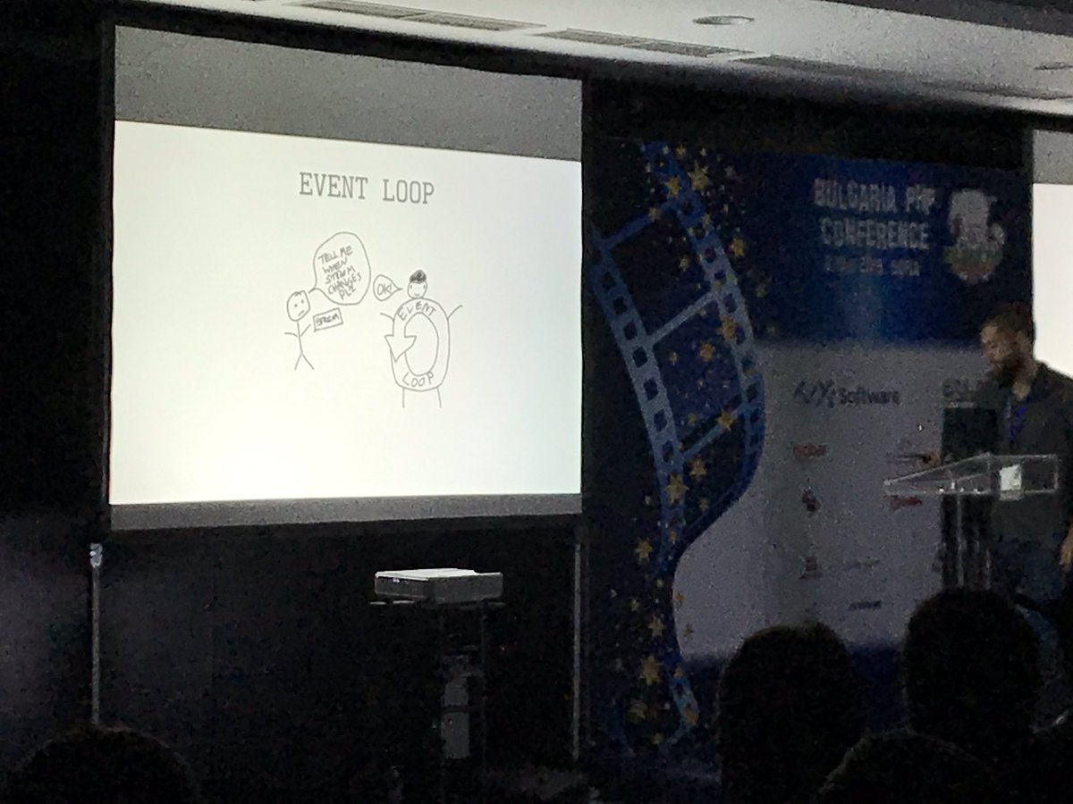 boyandev's tweet image. The event loop explained. @dantleech #bgphp19