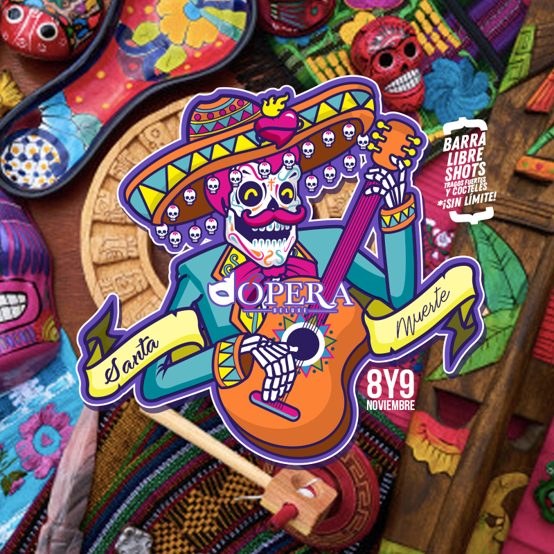 Esta noche atáscate unos buenos tequilitas con nosotros y celebra la #Santamuerte en Deluxe. Dime qué ya reservaste 🙈 no te quiero por fuera de mi fiesta 🔥💀 #santamuerte