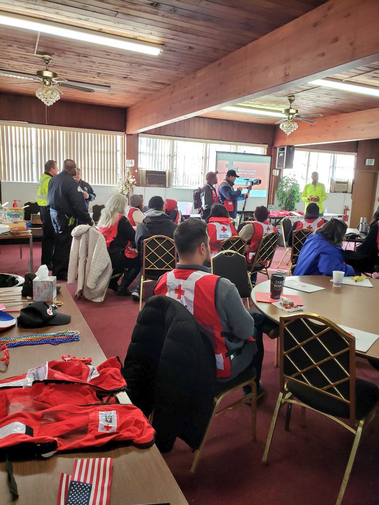 indianaRedCross's tweet photo. Great launch for our first neighborhood resilience Home Fire Campaign event in #Aetna. With the City of Gary fire chief, President of the Gary City Council and the Executive Director of the Gary Chamber of Commerce. Thanks for helping us build resilient communities! #EndHomeFires https://t.co/X0kb9pEG4D