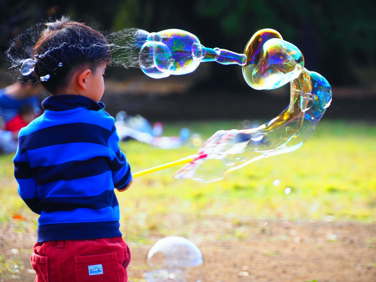 シャボン玉アート