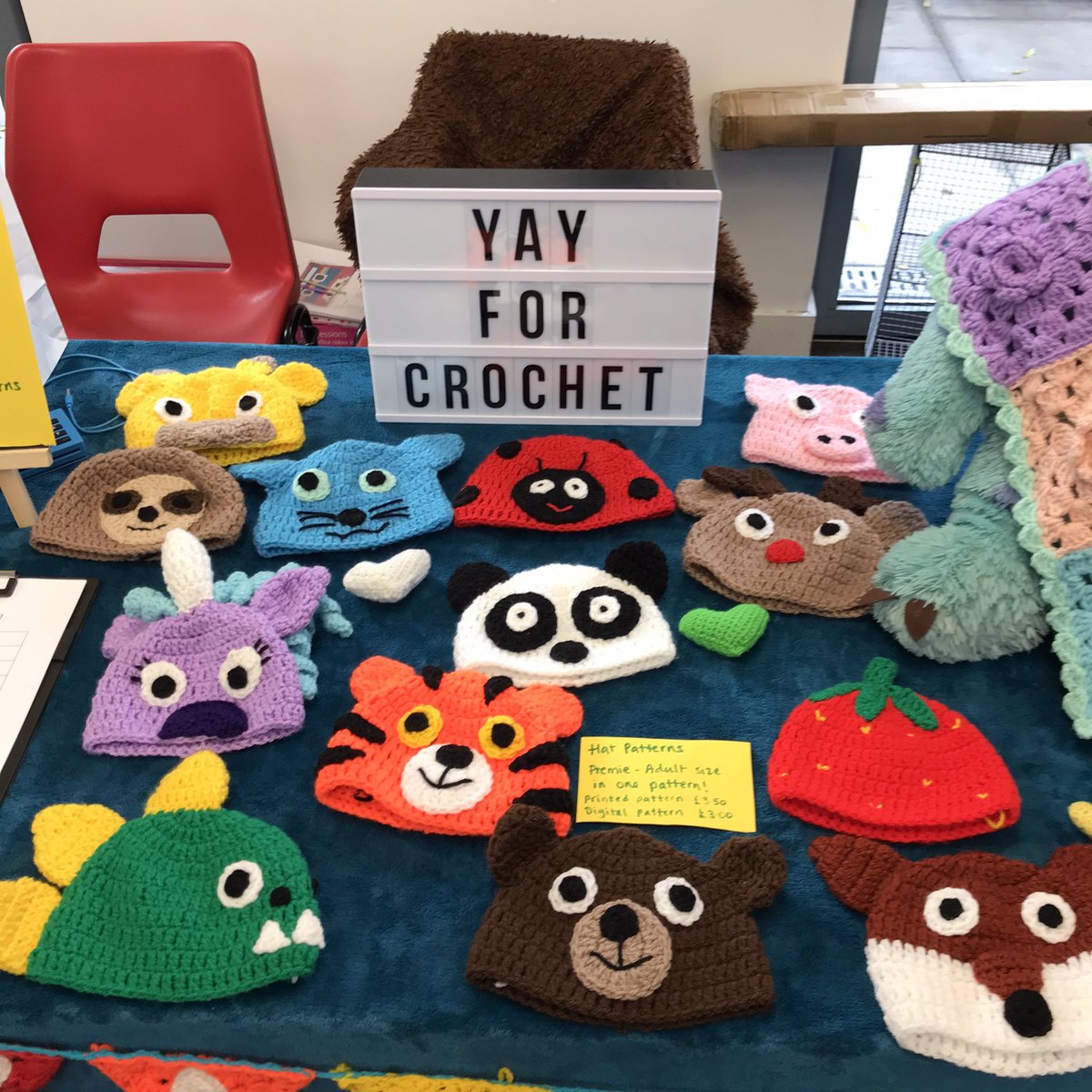 Yay_For_Crochet's tweet photo. Lots of lovely hat patterns available at @Festiwool today! X https://t.co/CqvjGxigZ4