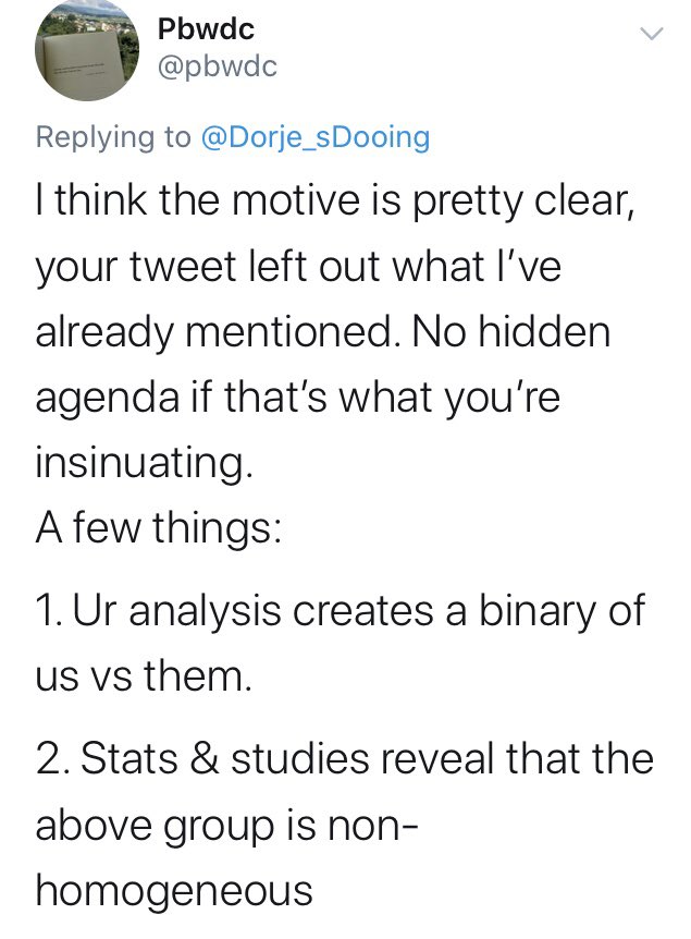 Another objection I have received to conversations/discussions about or tweets/posts/analysis on caste "creates a binary of us vs them." (For context, here's the original tweet:  https://twitter.com/pbwdc/status/1193149123941171200).