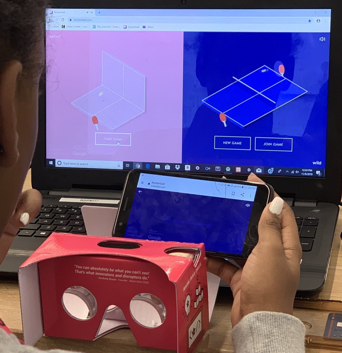 Ever played hands-free ping pong? Well, not only are these #FUTURETECHBOSS Divas competing against each other, hands-free, but they have also coded and built their own games from scratch. @WarnerMediaGrp #BGCATL2019 
@Blackgirlscode
@VolunteerBGCATL