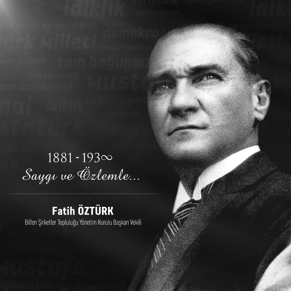 FatihBilfen's tweet photo. Atamızı Ebediyete intikal edişinin 81. Yılında rahmet, minnet ve özlemle anıyorum. 🇹🇷 #UluÖnderimizinİzindeyiz #10Kasım https://t.co/uAHHEIJZDU