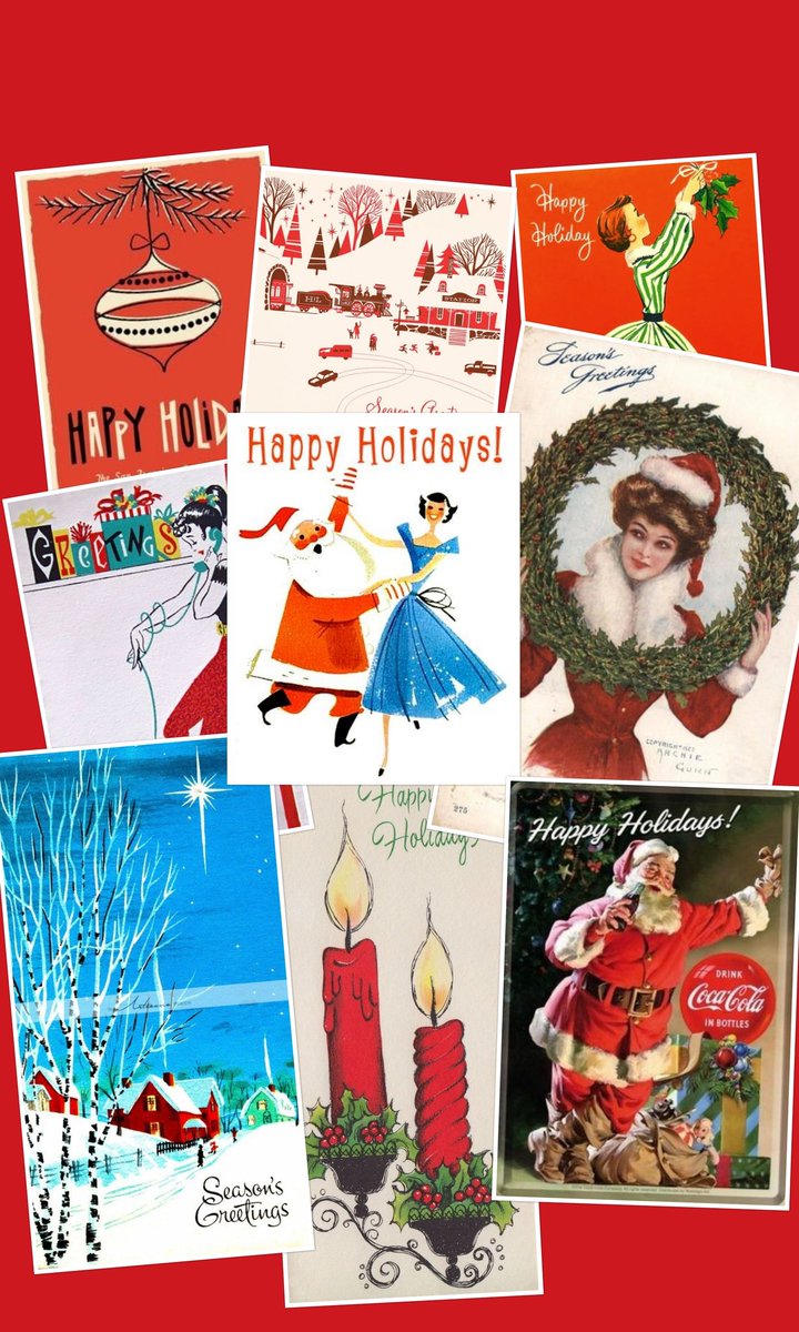 🅶SEASONS GREETINGS and HAPPY HOLIDAYS greetings have graced store banners, magazine ads and greeting cards for generations. ↴...