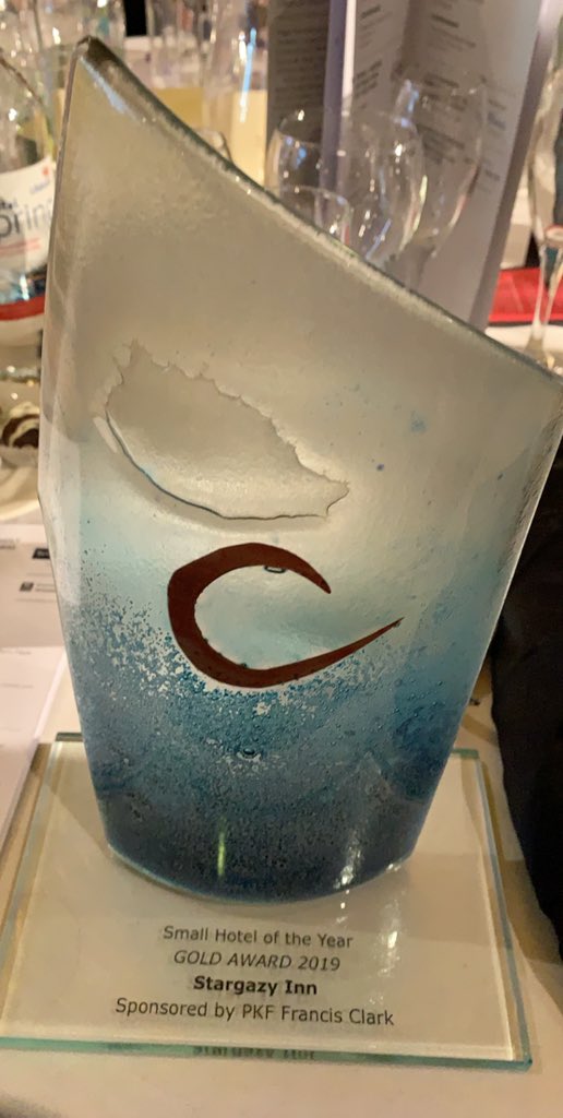 StargazyinnStay's tweet photo. #cta19 Small hotel of the Year Gold Award 2019 Cornish Tourism Awards https://t.co/YMpH78sjm7
