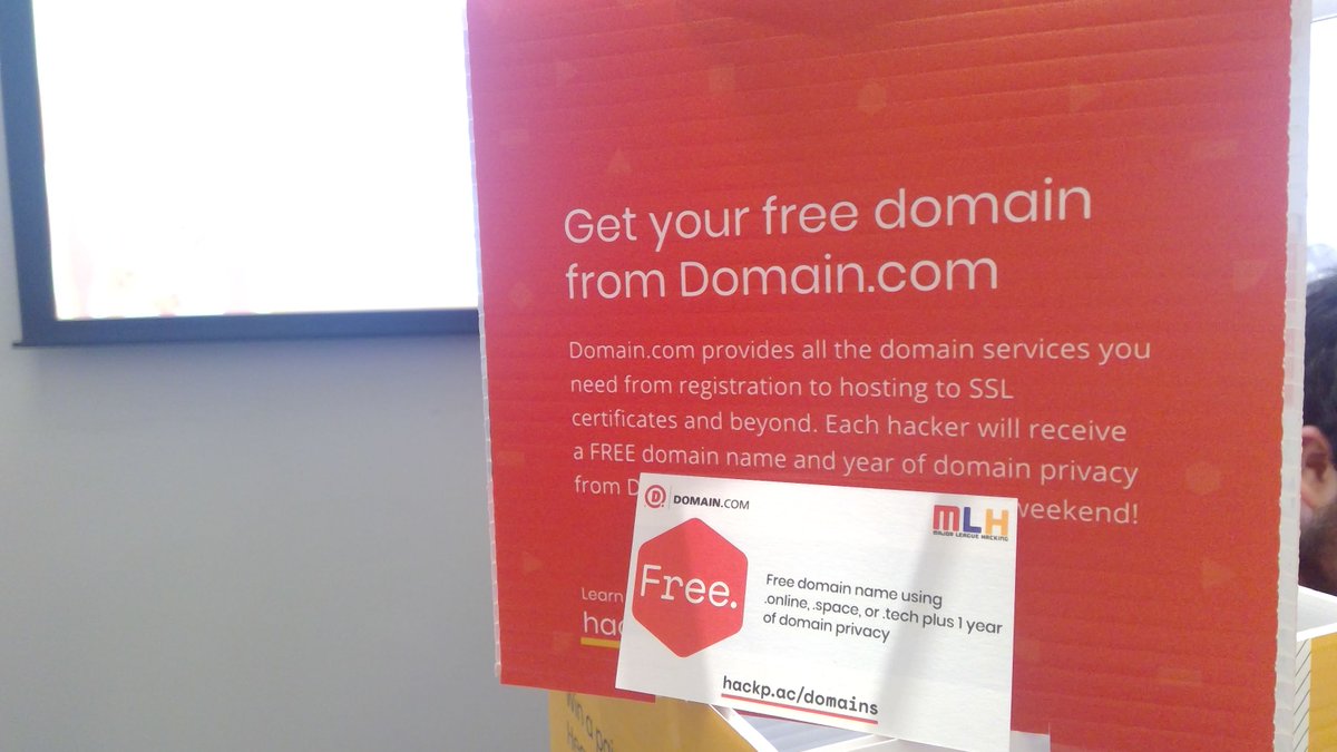 MLHacks's tweet photo. Thanks to @Domaindotcom , hackers at #HackNJIT will have access to free .space .tech and .online domain names to empower their hacks! Excited to begin hacking at @hacknjit and to see what hackers make. https://t.co/NhFOwOhfiR