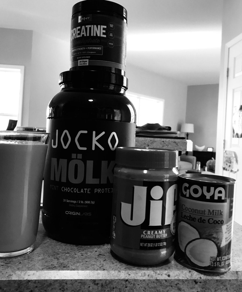 lighthousezero3's tweet image. It’s a #GOOD hasty Saturday lunch when you have ⁦@jockowillink⁩ Molk, ⁦@Onnit⁩ creatine and a little coconut milk baby!  🥥🏝 Son’t forget your peanut butter either folks.  You know the picture has to be in b&amp;amp;w when you’re riding the #molktrain #getafterit