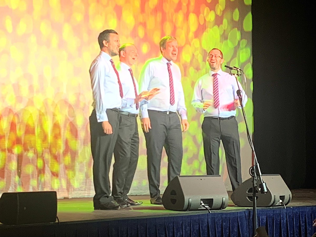 MC The Locksmiths, Jason, Simon, Zac and Andrew. #BABSPrelims #BABS19 #SingBarbershop
