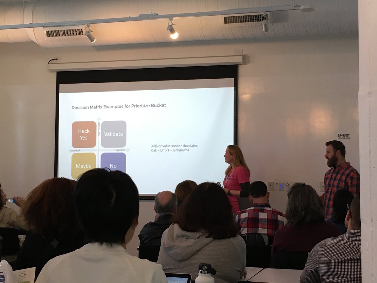 addykadabby's tweet image. Low risk, high return, heck yes! #decisionmatrix #roadmapping ⁦@pcampatl⁩ #pcampatl #hypothesistesting