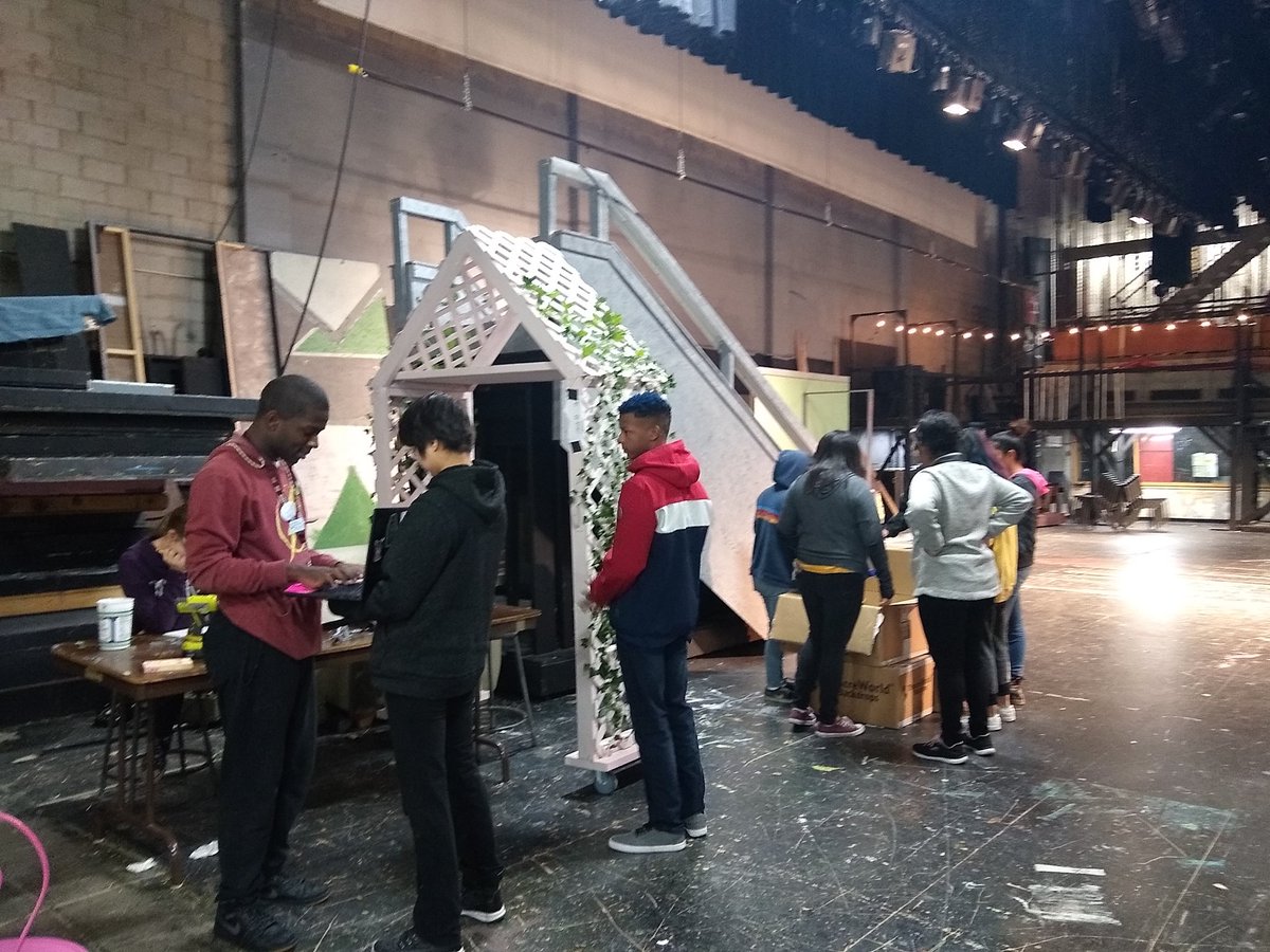 This is what our crew  for Singin in the Rain does on a Saturday. Come see their beautiful work November 21-24 @ Morton West. #MortonPride #stagewest #singinintherain