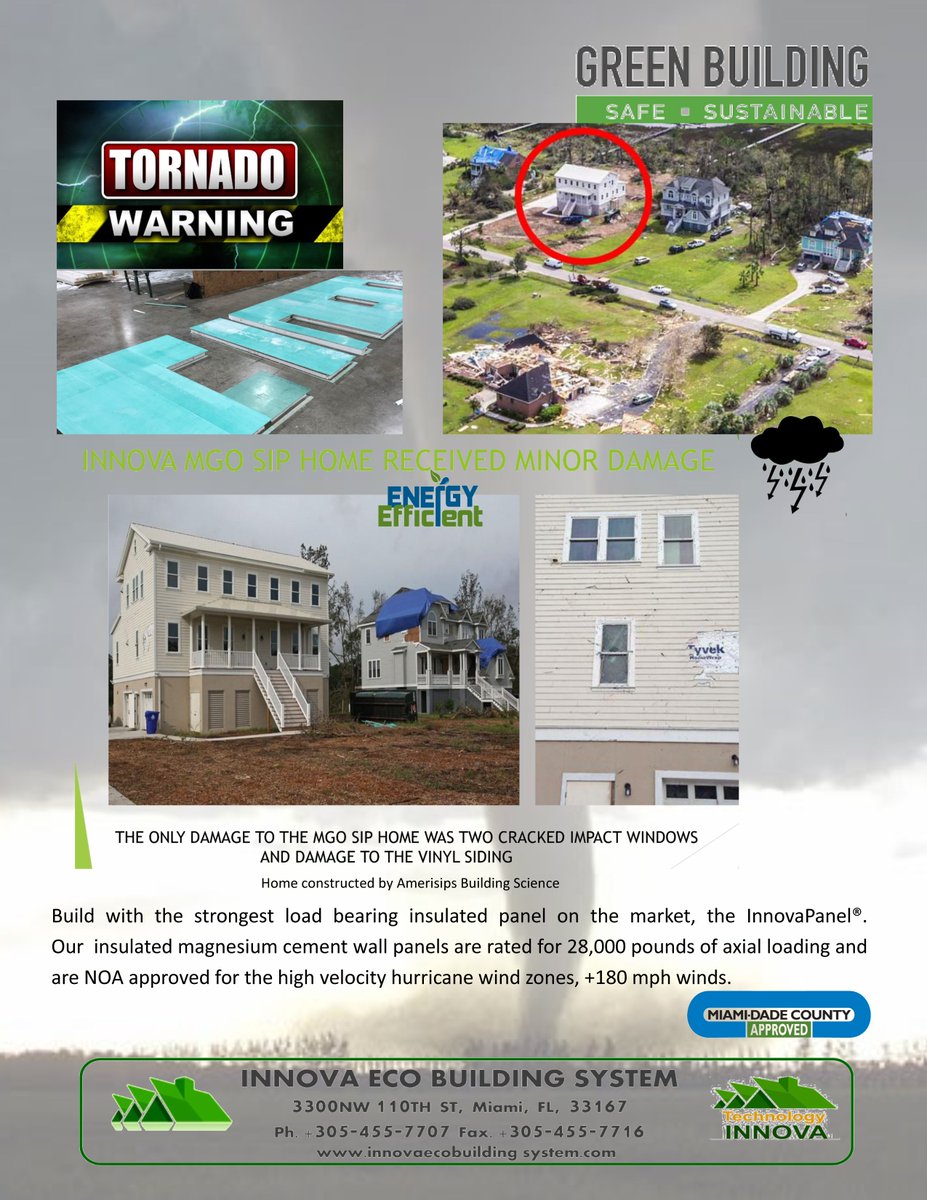 InnovaPanel's tweet photo. #BuildStrong with #InnovaPanels. Our #insulated load bearing #wall #panels are rated for +28,000# of axial loading. #Hurricane Rated for winds +180 mph. #hurricanedorian #Tornado #Disasters #ResiliantConstruction #SIPHouses #BuildWithSIPs https://t.co/CYrBufIM9x