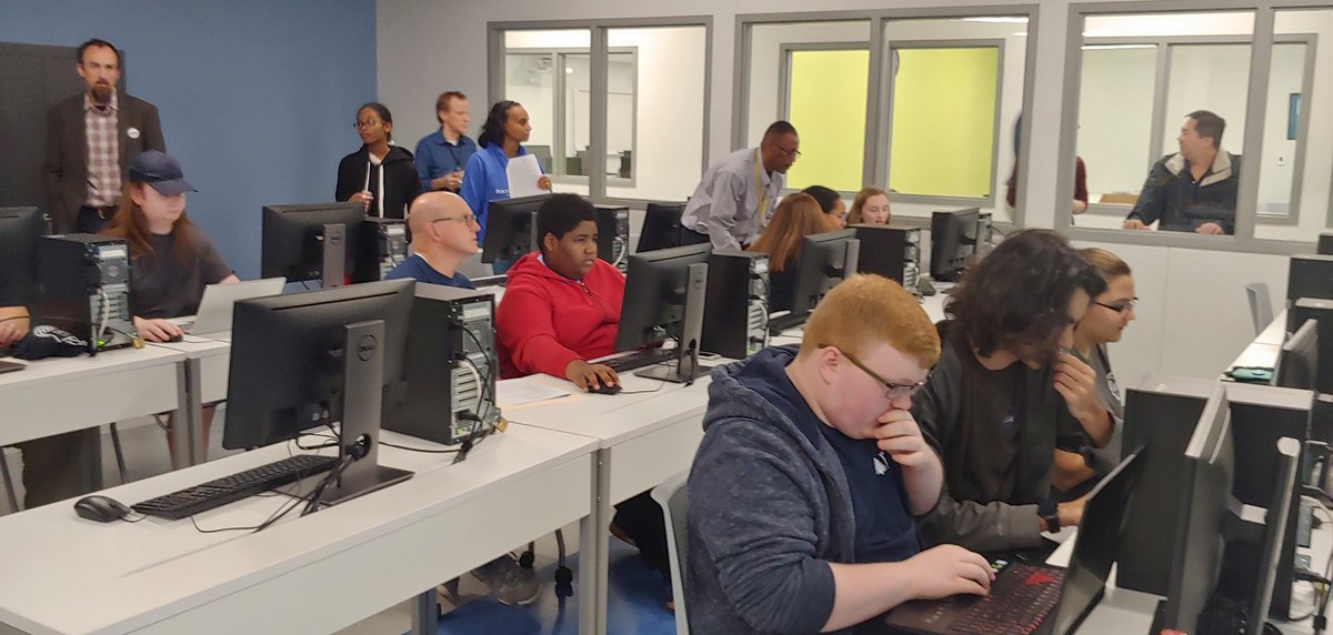 thenterprisectr's tweet photo. We're just a few minutes into the #ctfmagic Ethical Hacking Cybersecurity competition at @ChattStateCC, but the @STEMcha Pythons are already rocketing up the scoreboard! Teams from the US, Ireland and Estonia are all competing. https://t.co/pK9b81d4bp