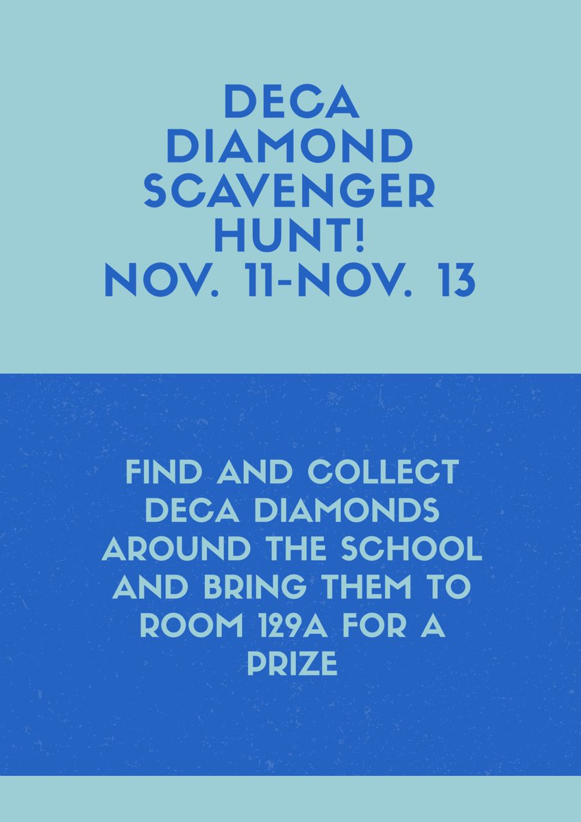 Scavenger Hunt next week!! Happy DECA Month!!