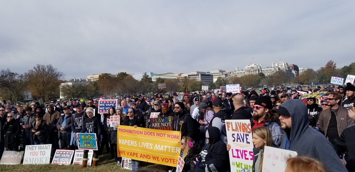 Thank you everyone who came out to the #VapeRallyDC2019 it was freezing but the warmth of the community kept us warm! But the fight isn't over just because the rally is! Keep fighting @GregTHR @Hello_Alex @JaiHaze @SuckMyMod @GrimmGreen @AllianceVapers @LegionVaping @dashvapes