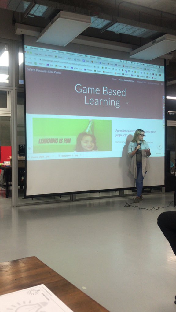 jociu's tweet image. Learning time on Game based learning with the guru @alicekeeler  #EdTechPeru #LearningLab