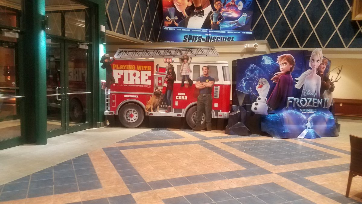 Getting ready to watch Playing with Fire with the family.