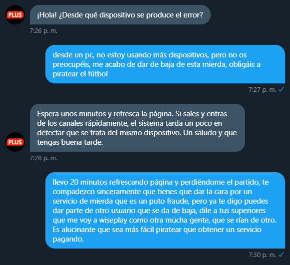IgnacioRAguado's tweet photo. Este es un ejemplo del servicio de mierda que dan los estafadores de @miteleplus a sus clientes #MiTelePlusEstafa #EibarRealMadrid https://t.co/Jj440XRz5L