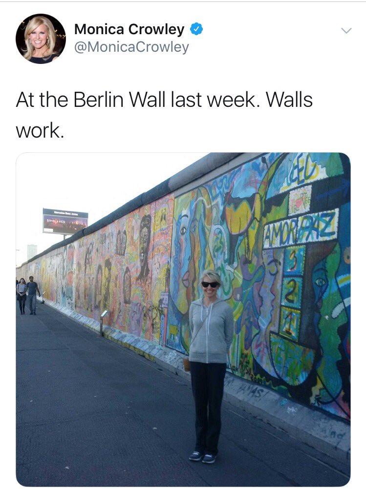 This is a US Govt official praising the GODDAMN BERLIN WALL, the symbol of 70 years of oppression and division under the Soviet boot. In any other administration, this person would be fired immediately and never work in this town again. What an embarrassment these clowns are.