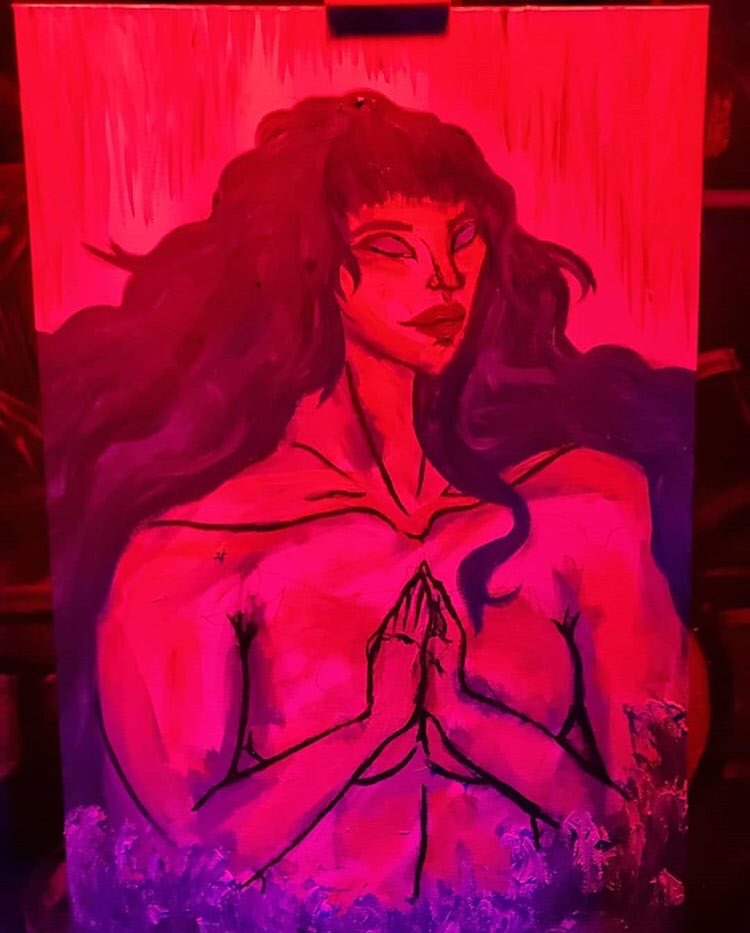 AllisonInspi's tweet photo. Had a great time last night in @deepellumtexas at #witsendclub #boomboompum !! 
I’ll be finishing this up this week and I m honestly happy on how it came out. Always a great experience and vibe with amazing music and artists #dallasartist #livepainting #allisoninspi https://t.co/kSiAnxqOOT