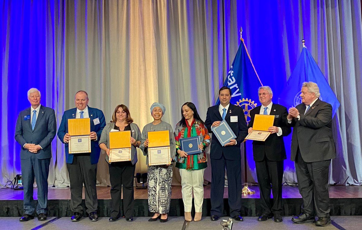 Rotary's tweet photo. @OpAcolhida @ShelterBox @HasinaRahman3 @Concern Congratulations to our #PeopleofAction: Connectors Beyond Borders honorees! 👏 #RotaryUNday https://t.co/wCR1L9ETag