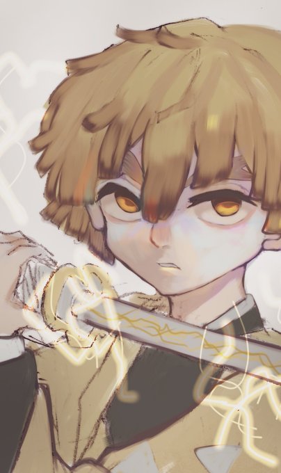 みはねさんがTwitterに投稿した我妻善逸(鬼滅の刃)のイラスト。
