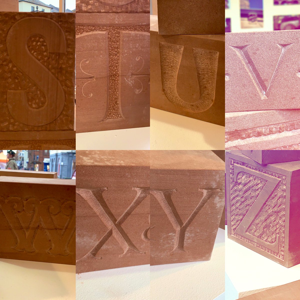 eviecopland's tweet photo. A great day exhibiting our sandstone commission for #TheOven ahead of the final day of showing it off tomorrow before it goes into storage till construction starts and it finds its forever home at Standard Close in Dumfries. Look at these 😍 @midstquarter https://t.co/2bTXkarcaS