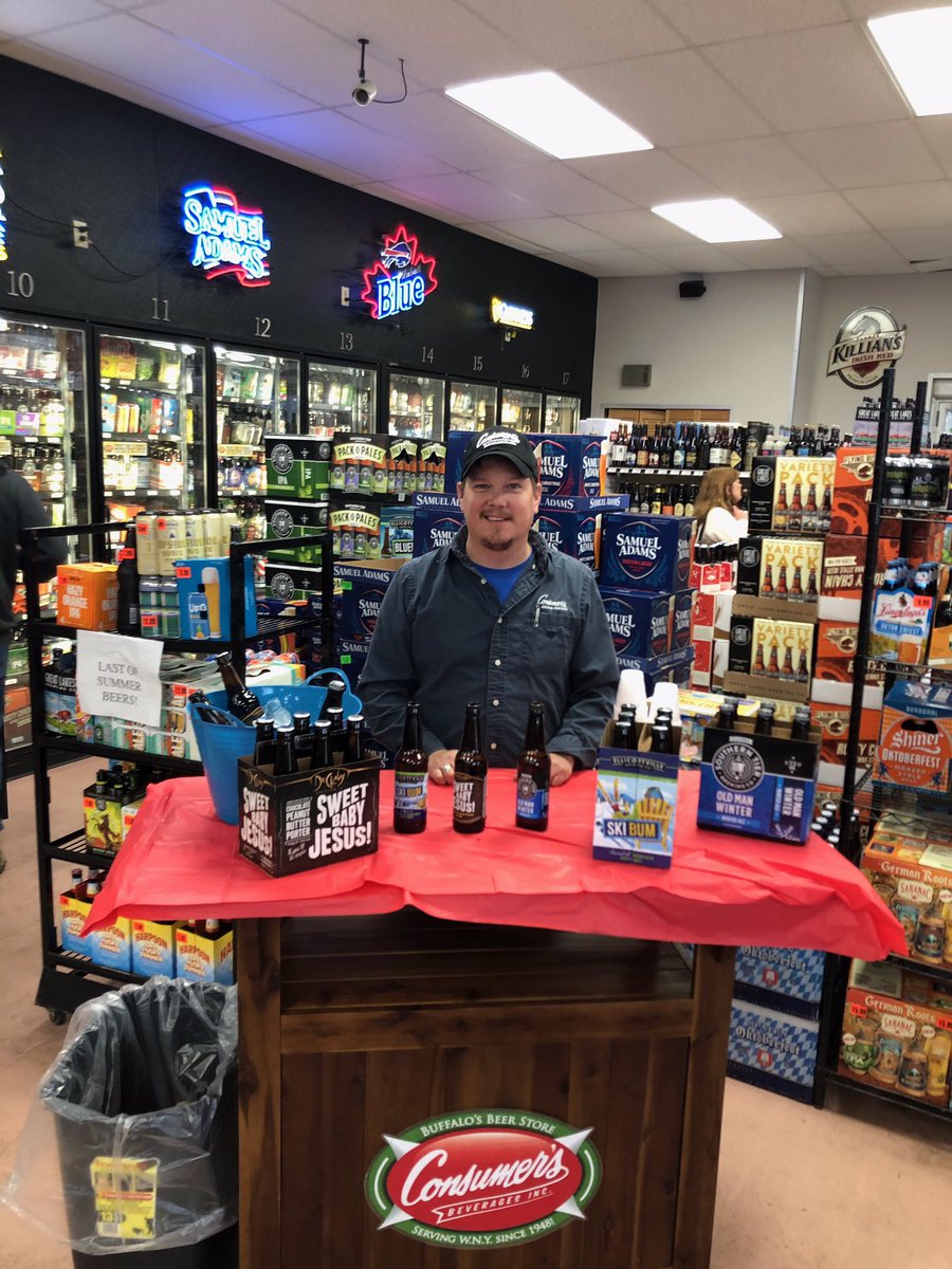 Kevin Groves is at the Hamburg location sampling Southern Tier “Old Man Winter,” Ellicottville “Ski Bum” and DuClaw “Sweet Baby Jesus” until 4pm, today. #BuffalosBeerStore