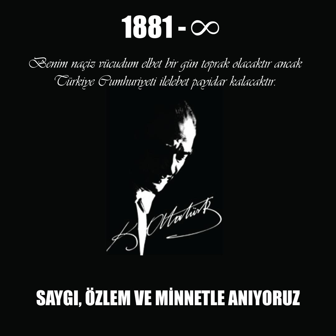 Büyük Önder Mustafa Kemal Atatürk’ü aramızdan ayrılışının 81'inci yılında özlem ve minnetle anıyoruz. #10Kasım #MustafaKemalATATURK