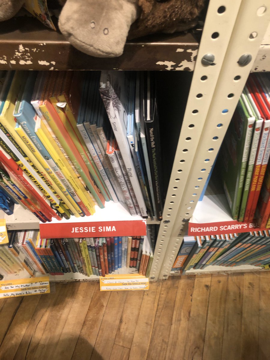 I am uber- impressed that <a href="/JessieSima/">Jessie Sima</a> gets her own nameplate next to Richard Scarry at <a href="/strandbookstore/">Strand Book Store</a> .High praise!