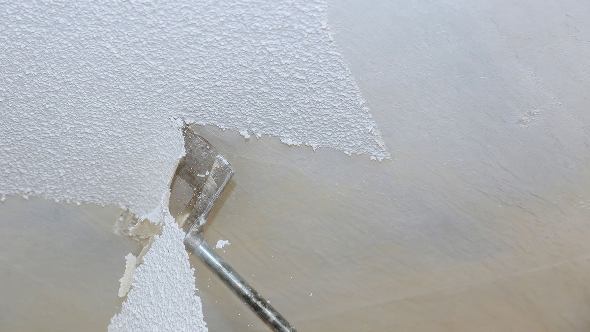 A popcorn ceiling is a feature that will date its design as fast as an avocado tub. Follow this 5-step guide to removing a popcorn ceiling. bit.ly/2Q6CcfN