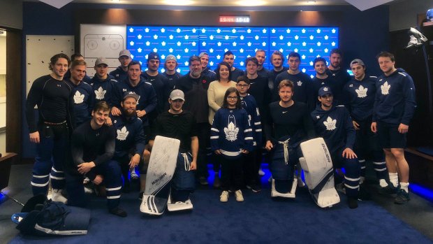 BarDown's tweet image. The Leafs invited 11-year-old Kade Foster to the locker room after his viral birthday tweet. 👏 MORE @ bardown.com/the-leafs-invi…