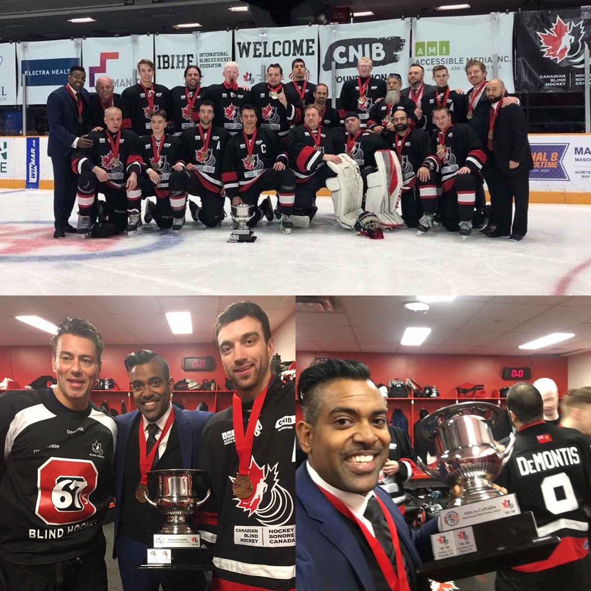 PFGS_FV's tweet photo. It’s official !! 🏆 @canadianblindhockey #champions #ocanada @22serbu #icehockeylife @iihfhockey .
These guys were amazing congratulations to everyone involved in the program . And huge shout out all the families, friends and fans that support the program and players!! #gocanada https://t.co/aCzBwAFvOV