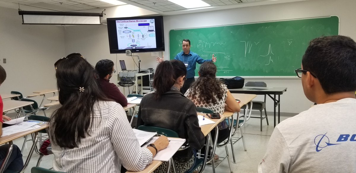 SocietyRum's tweet photo. ¡Segundo taller de espectroscopía Raman!

Teoría por el prof. Marco De Jesús. 

Calibración y adquisición en XploRA de Horiba por Lyanne Rivera.

#SocietyForAppliedSpectroscopy #Raman #InstrumentalAnalysis #Spectroscopy #RUM #UPRM #SASpec #SASwomen #SASstudent #AppliedSpec https://t.co/pDt44BbSDH