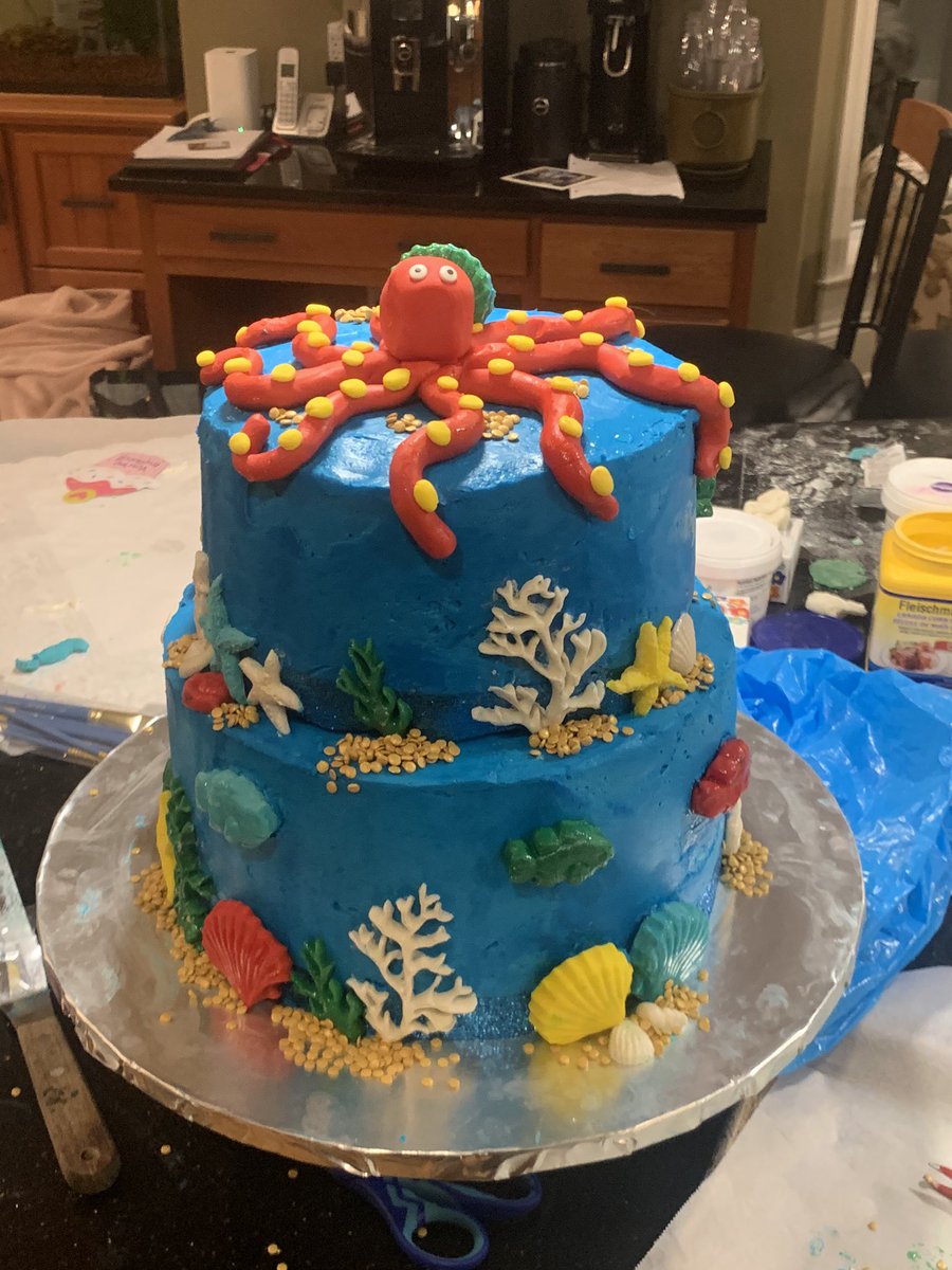 Okay 6lbs of butter later and a complete mess, <a href="/Bedford_Barons/">Bedford Barons</a> undersea cake is complete