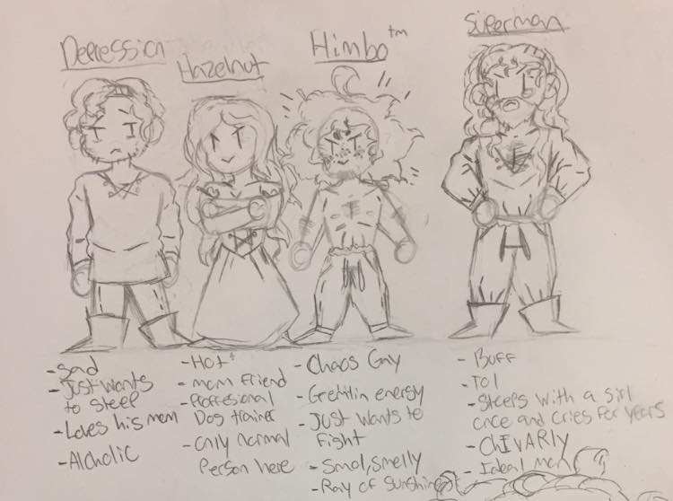 Scott_D_Howard's tweet photo. Received my first unsolicited fan art this week: (left to right, Alanbart, Heather, Scot, and Gawain) #TDTK https://t.co/ZrsF4KcT1C